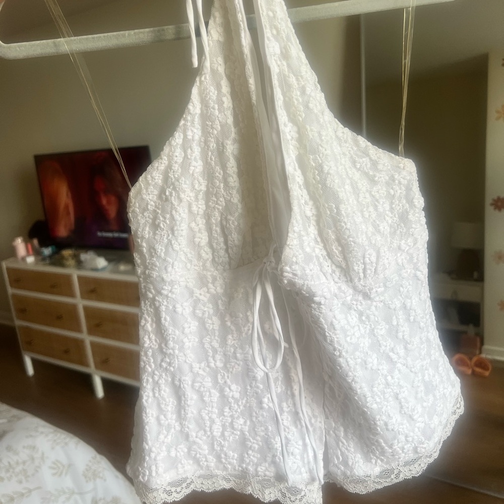 White Lace Halter Top